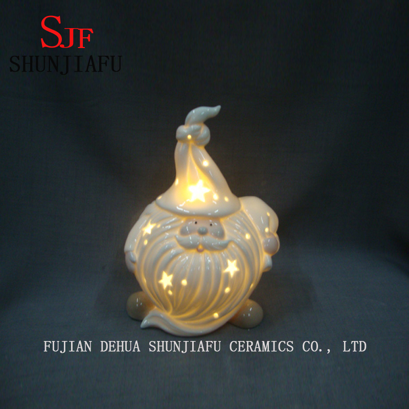 Llama de cer&aacute;mica de la vela de Santa Claus LED para la decoraci&oacute;n del hogar / de la Navidad