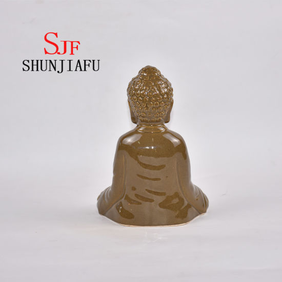 Buda sentado de cerámica para decoración del hogar / decoración de escritorio