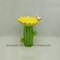 Platos de flores de cactus de cerámica con pájaro