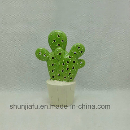 Adornos en forma de cactus de cerámica LED