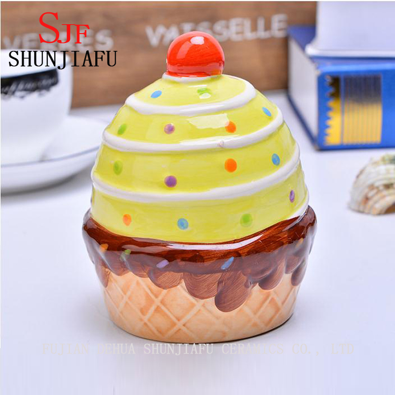 Banco de monedas de helado de cer&aacute;mica para regalo