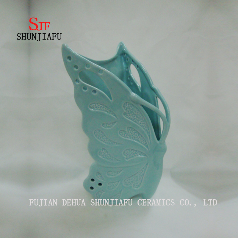 Florero de cer&aacute;mica de mesa de mariposa multifunci&oacute;n de 4 colores para tubo de flores o palillos