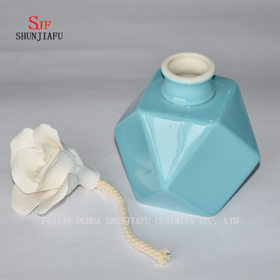 Quemador de cerámica Difusor de aromaterapia Portacandelitas con flor / B