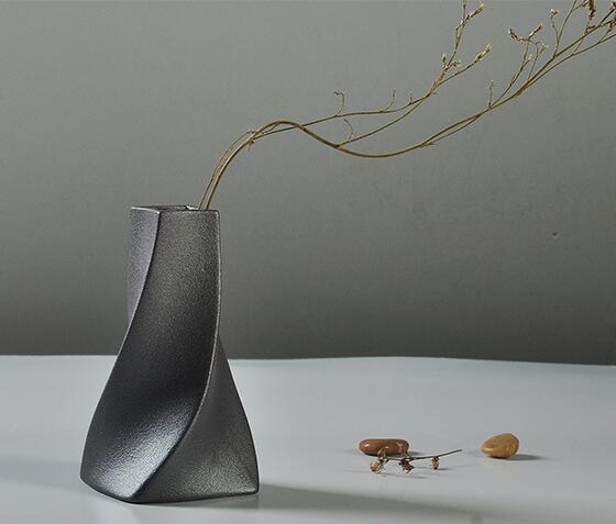 Jarr&oacute;n de cer&aacute;mica negra Art&iacute;culos para el hogar Adornos para el hogar