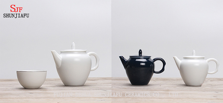 Tetera de cer&aacute;mica cl&aacute;sica blanca de 6 tazas para decoraci&oacute;n