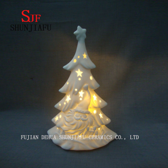 Árbol de Navidad de cerámica - Mini árbol iluminado con LED