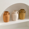 Marrón, blanco lecho, verde claro, jarrón de porcelana decoración del hogar adornos de escritorio jarrón de cerámica