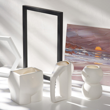 Decoración del hogar Jarrón blanco de porcelana blanca blanca