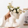 Florero de cerámica nórdico moderno, maceta de cabeza humana abstracta, florero creativo de porcelana con busto para decoración del hogar, venta al por mayor