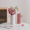 Aceptar el procesamiento personalizado de varios colores y estilos rosa 、 Jarrones de cerámica en blanco y negro