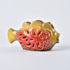 Cuenco de cerámica para frutas con diseño de pez amarillo y rojo Cuenco de hilo de cerámica, cuenco de hilo, cuenco de tejer, cuenco de ganchillo, cuenco de hilo azul claro, hecho por encargo