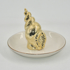 Bandeja de joyería de cerámica de oro