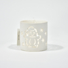 Desktop Night Light White Ceramic Talight Soportador con diseño de nieve recortado Celigra de cerámica Cabalde