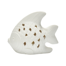 Desktop Light Hollow Out Ceramic Fish Design Lantern