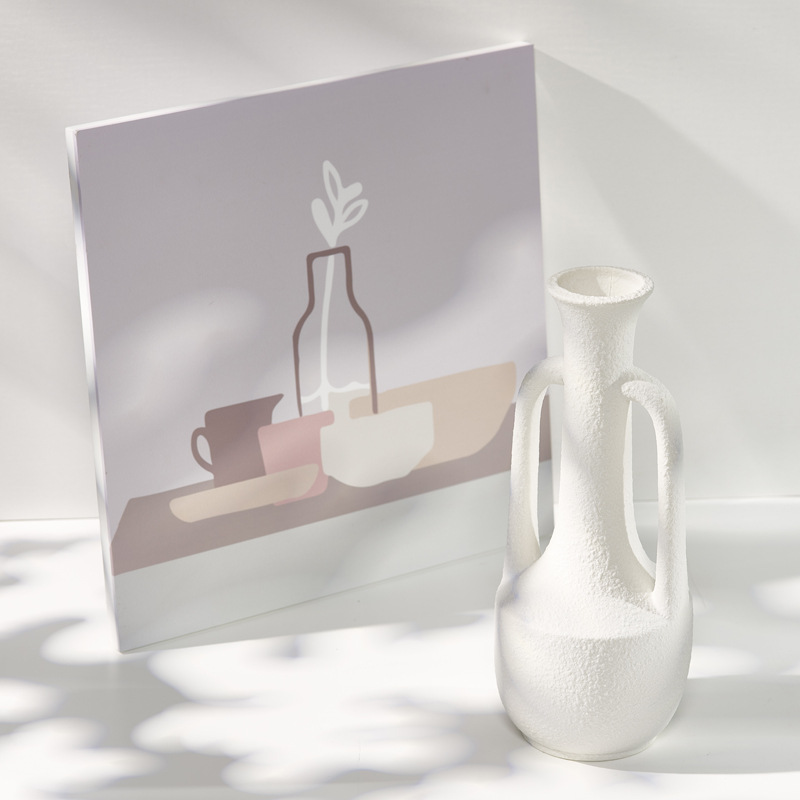 Decoración del hogar Jarrón de cerámica blanca