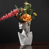 Florero de cerámica del busto de encargo de la diosa del OEM, plantador femenino moderno de la escultura del busto para la decoración de la oficina del hotel
