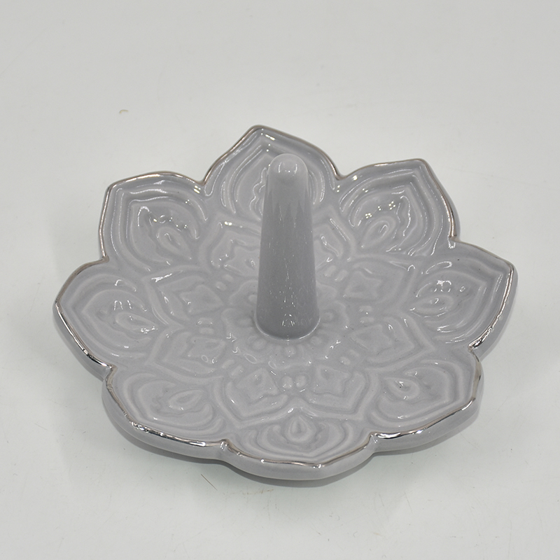 Soporte de anillo de bandeja de joyería de cerámica de diseño de estilo paraguas