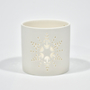 Candelador de patrón de cerámica de porcelana de porcelana blanca
