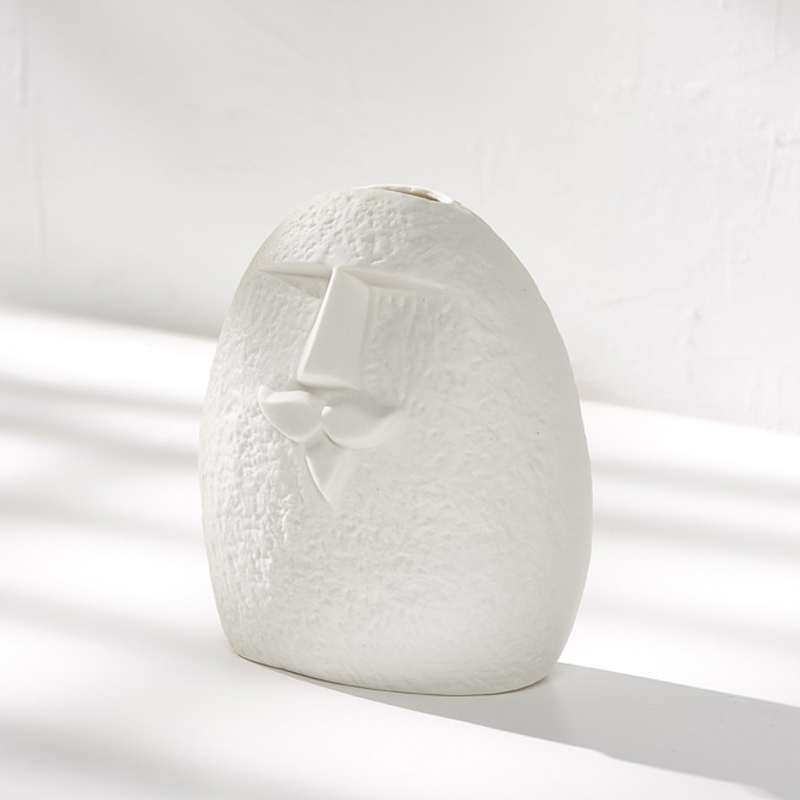 Jarrón de porcelana sin glaze de escritorio de agua de agua jarrón de cerámica