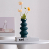 Jarrones de cerámica de diseño de estilo de estilo de estilo rosa, azul, negro, blanco, de tres capas para la decoración del hogar