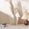Florero de cerámica geométrico moderno, maceta abstracta con textura arenosa mate para decoración nórdica del hogar, artesanía artística de gres modernista al por mayor
