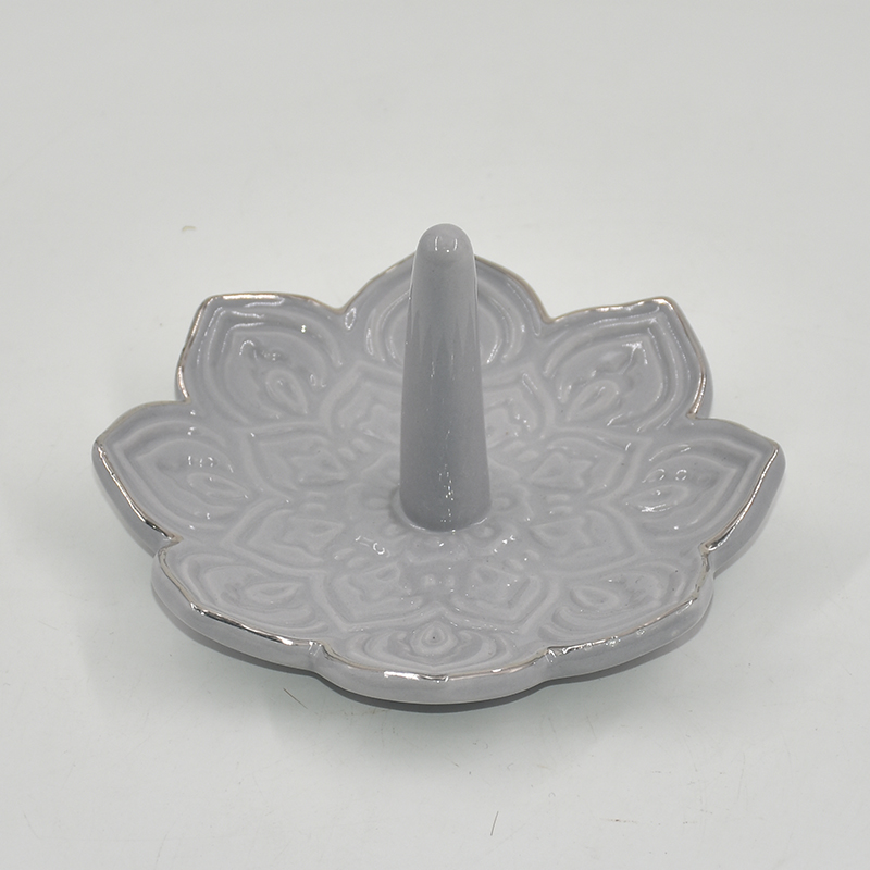 Soporte de anillo de bandeja de joyería de cerámica de diseño de estilo paraguas