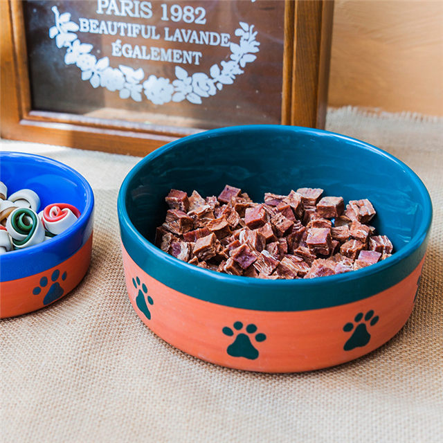 Tamaño establecido Alimentador de cerámica para mascotas Recipiente de cerámica circular para perros