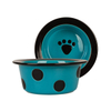 Impresión del fondo del cuenco Imágenes de huesos Alimentador de mascotas de cerámica azul cielo Cuenco circular de cerámica para perros