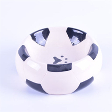 Tazón de diseño de fútbol Impresión inferior Huella del perro Alimentador de cerámica para mascotas Tazón para perros Tazón para gatos