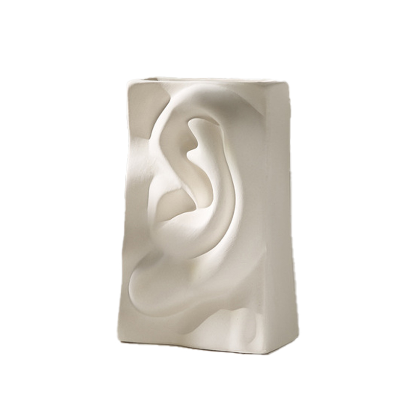 Ojo, oreja, boca, estilo Nariz Diseño de cerámica Jarrón de cerámica Flores Hecho de porcelana