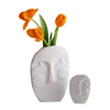 Diseño de múltiples expresiones faciales Jarrón de cerámica blanca Decoración del hogar, jarrón de flores de porcelana