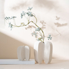 Florero de cerámica geométrico moderno, maceta abstracta con textura arenosa mate para decoración nórdica del hogar, artesanía artística de gres modernista al por mayor