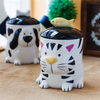 Estilo de gato 3D Cerámica Tanque de almacenamiento de alimentos para mascotas Tarro de comida para gatos Tarro de comida para perros