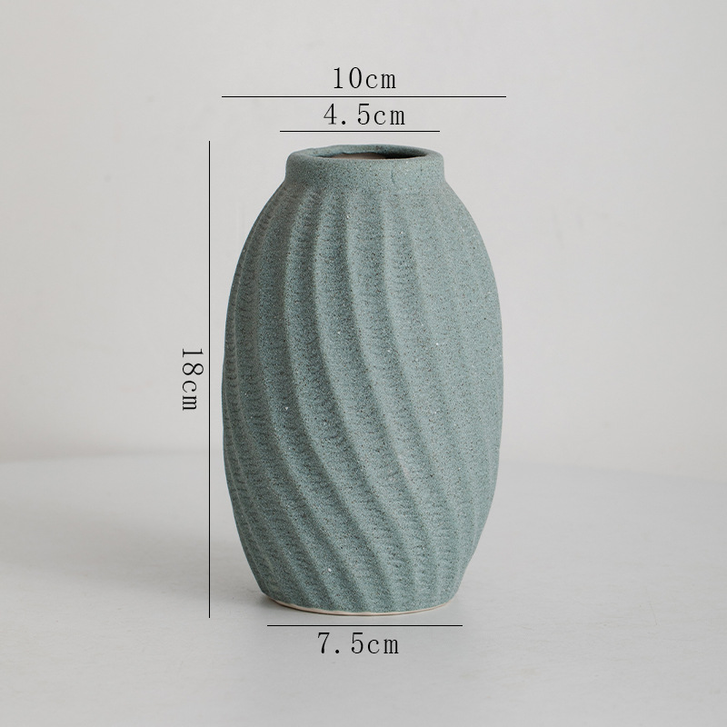 Marrón, blanco lecho, verde claro, jarrón de porcelana decoración del hogar adornos de escritorio jarrón de cerámica
