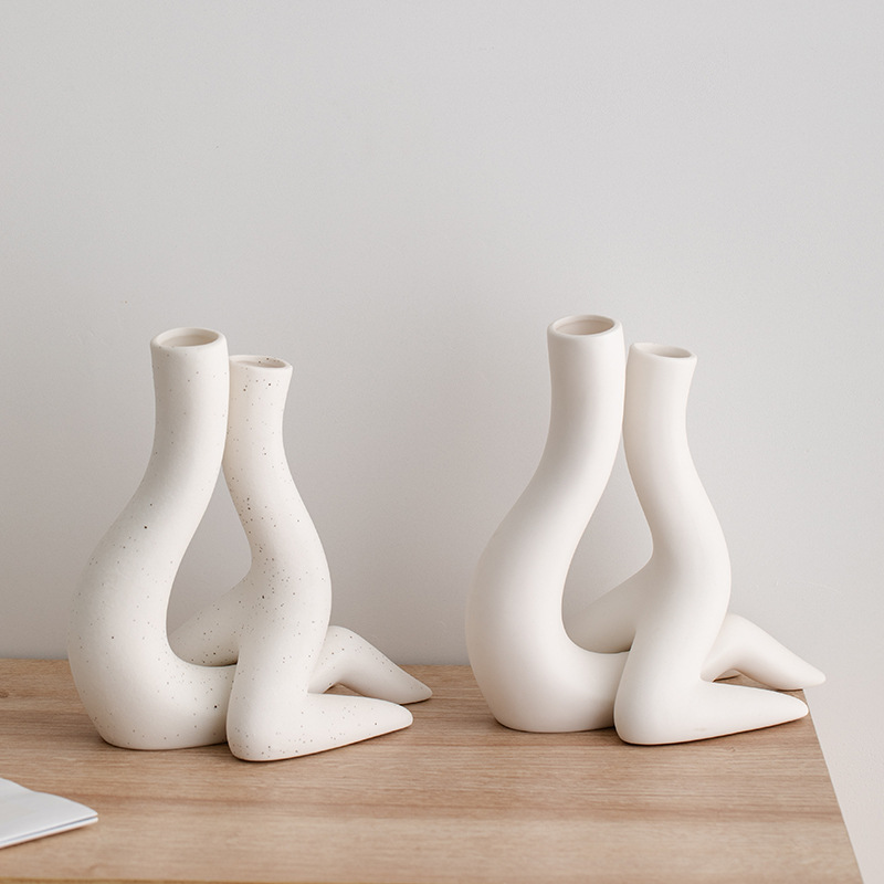 Acento decorativo elegante para escritorios y estantes de mesa de mesa de cerámica artesanal
