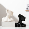 Florero de cerámica nórdico moderno, maceta de cabeza humana abstracta, florero creativo de porcelana con busto para decoración del hogar, venta al por mayor