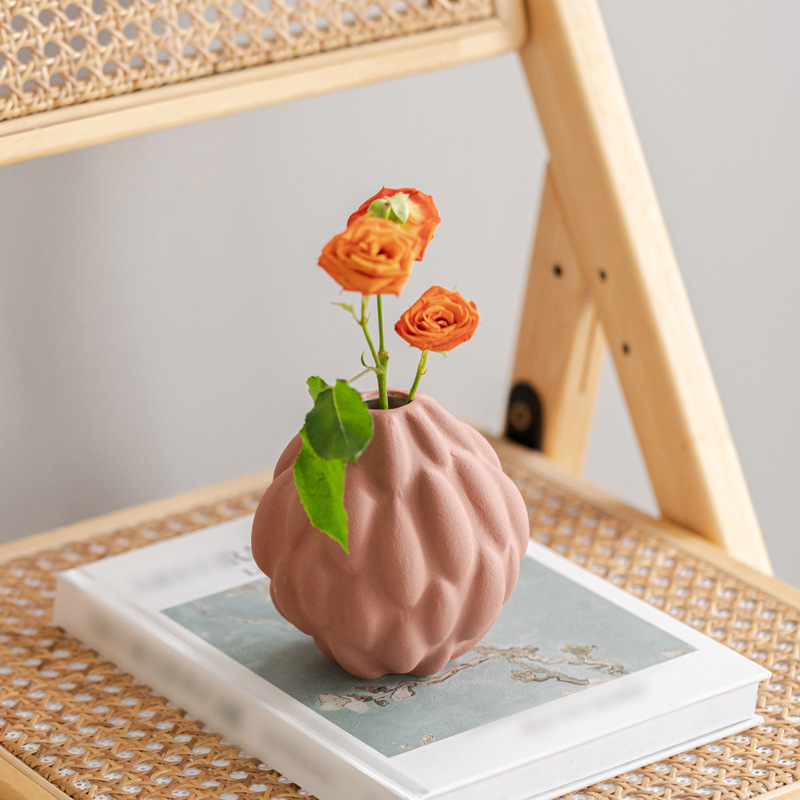 Sistema de cerámica del florero del arte de encargo del OEM (S/M/L), maceta texturizada mate moderna del brote para el abastecimiento al por mayor a granel