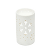 Patrón de cerámica de copa de vela hueca de porcelana blanca hueco de aceite de cerámica hueco quemador