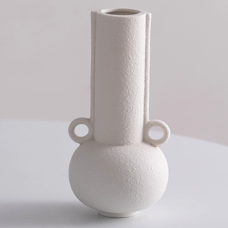 Vase de cerámica minimalista moderna - jarrón de flores de estilo escandinavo para sala de estar