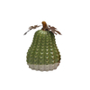 Juego de estatuas de calabaza de cerámica texturizada pintada a mano, adorno navideño de porcelana de cosecha de otoño con detalles de metal, fabricante