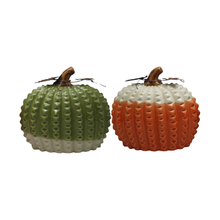Decoración de calabaza de cerámica personalizada, conjunto de estatuillas de porcelana con textura de diamante OEM ODM para decoración del hogar de Halloween y Acción de Gracias