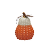 Juego de estatuas de calabaza de cerámica texturizada pintada a mano, adorno navideño de porcelana de cosecha de otoño con detalles de metal, fabricante
