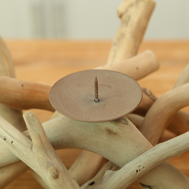 Candelador de madera flotante con 4 piezas de vela Bandeja de vela Candelador de madera de luz de té