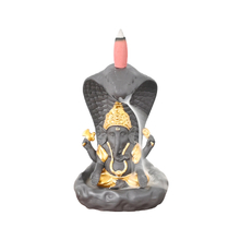 Estatua de Ganesha Cerámica de cascada de incienso de incienso 
