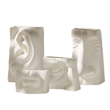 Ojo, oreja, boca, estilo Nariz Diseño de cerámica Jarrón de cerámica Flores Hecho de porcelana