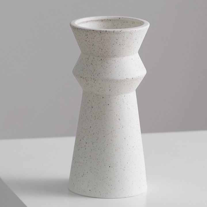 Jarrón de porcelana artesanalmente artesanal de cerámica blanca moderna