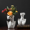Florero de cerámica del busto de encargo de la diosa del OEM, plantador femenino moderno de la escultura del busto para la decoración de la oficina del hotel