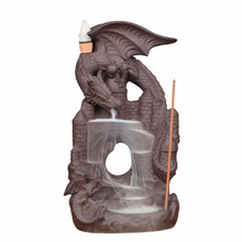 2020 Yer Nuevo producto Estatua Dragón de cerámica Quemador de incienso de reflujo de cascada de cerámica