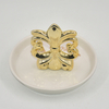Diseño de baliza dorada Bandeja de cerámica para joyas Soporte para anillos