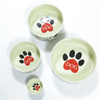 Huellas de perro Tazón de agua Tazón de grano Productos para mascotas preciosos Tazón individual Tazón de cerámica